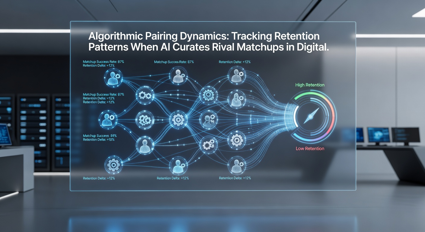 Graphs and charts illustrating retention trends tied to AI-curated matchups over several months