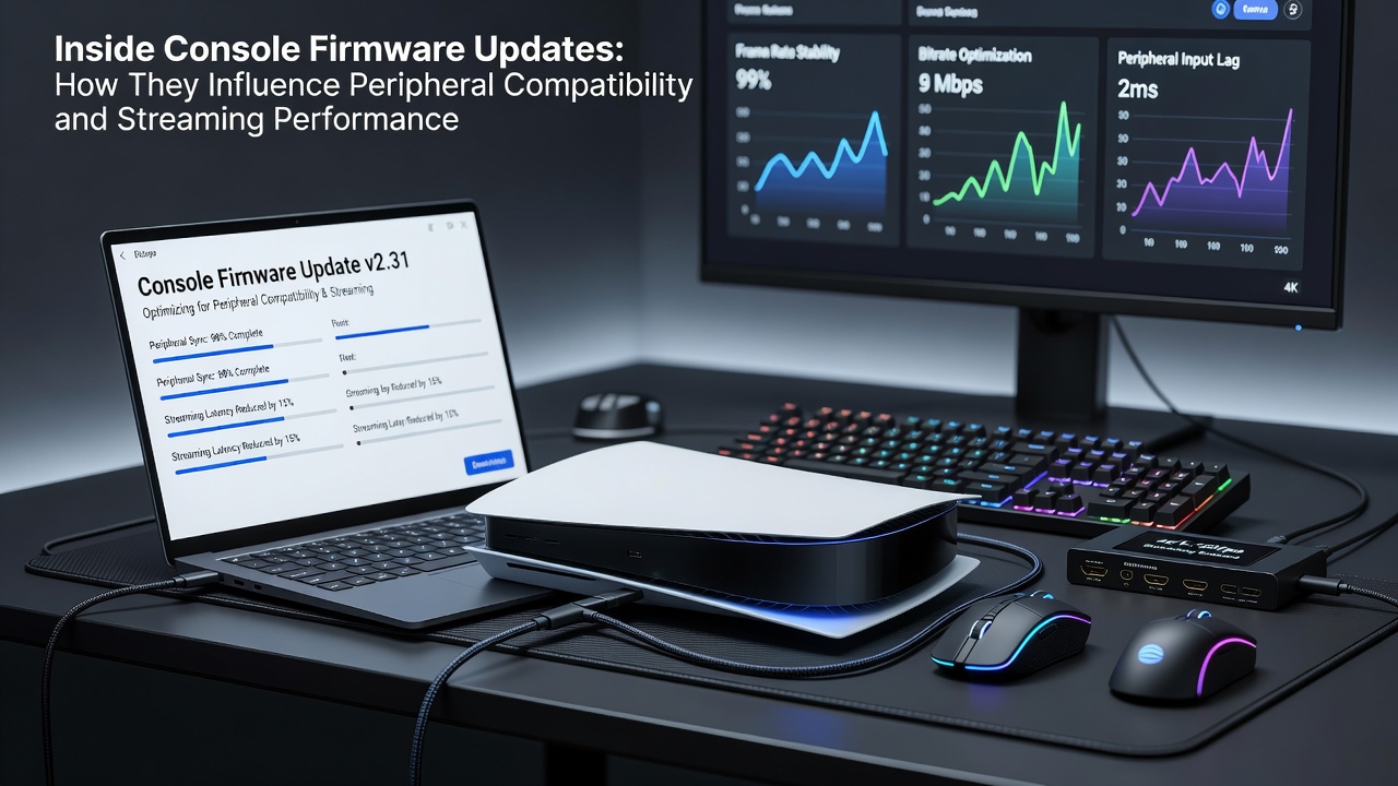 Streaming dashboard metrics after a console firmware update with latency and bitrate graphs