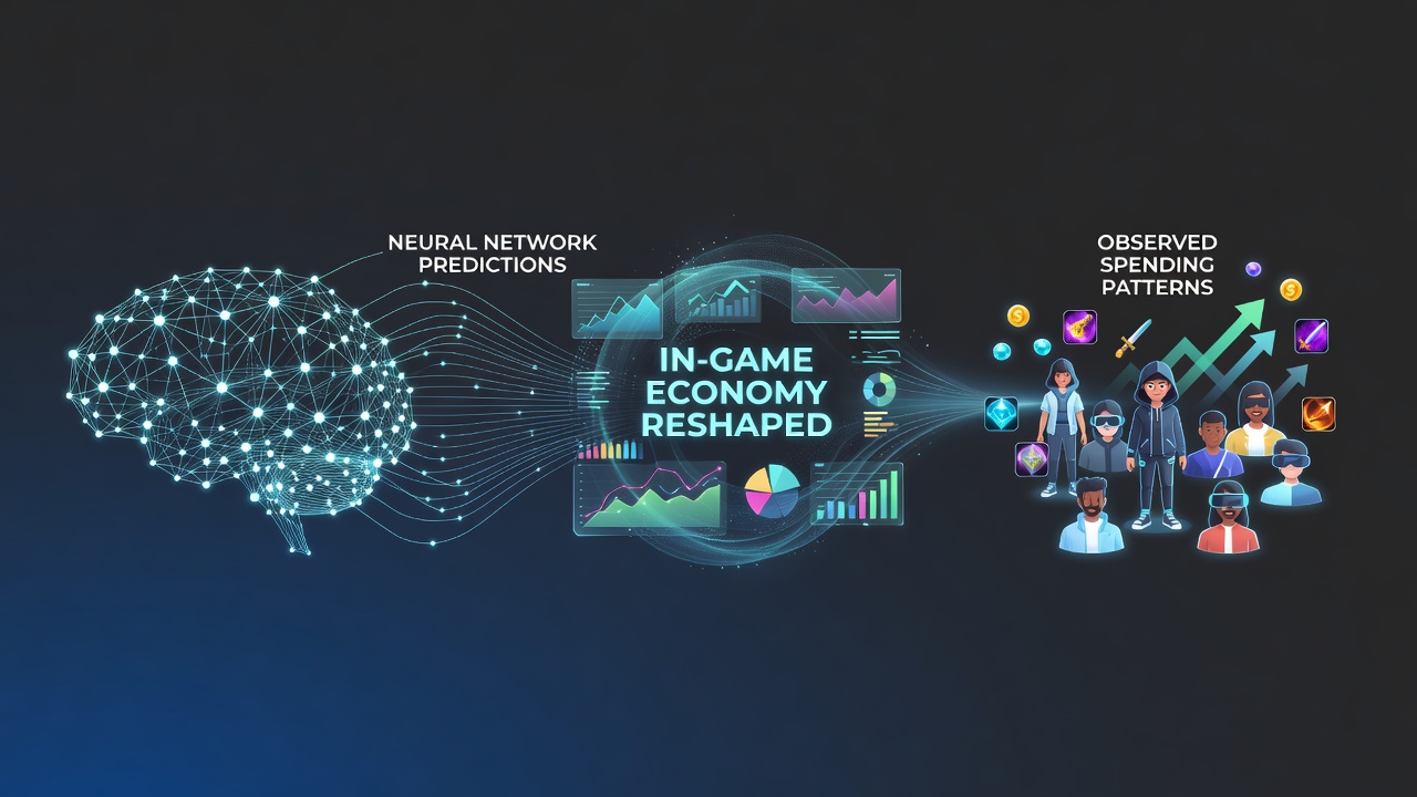 Visualization of neural network models analyzing player spending data in free-to-play game economies