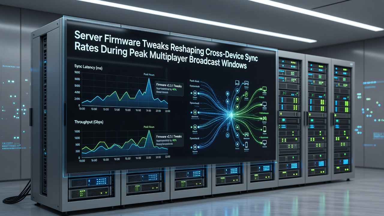 Network monitoring dashboard showing sync rate improvements across multiple devices