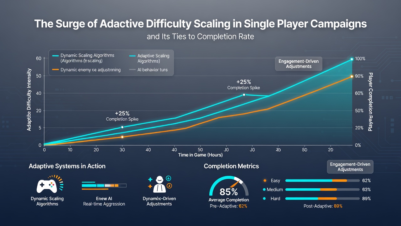 Detailed analytics dashboard illustrating completion rate improvements tied to adaptive scaling updates in August 2026